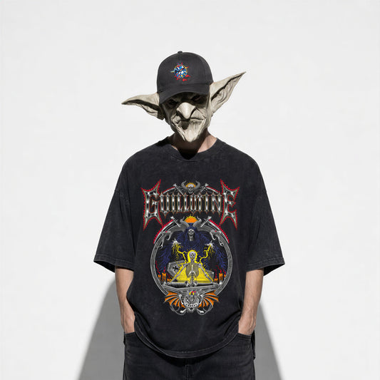 T-shirt Grimreaper porté, collab Guillotine x SZ Illustrations