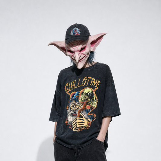 T-shirt Wizard porté, collab Guillotine x Randomland