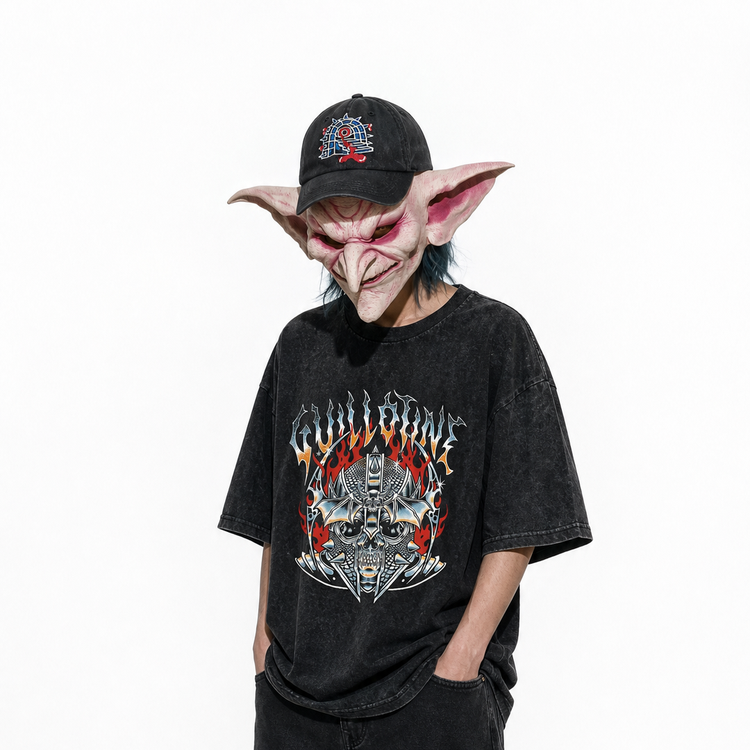 T-shirt Chrome porté, collab Guillotine x Randomland