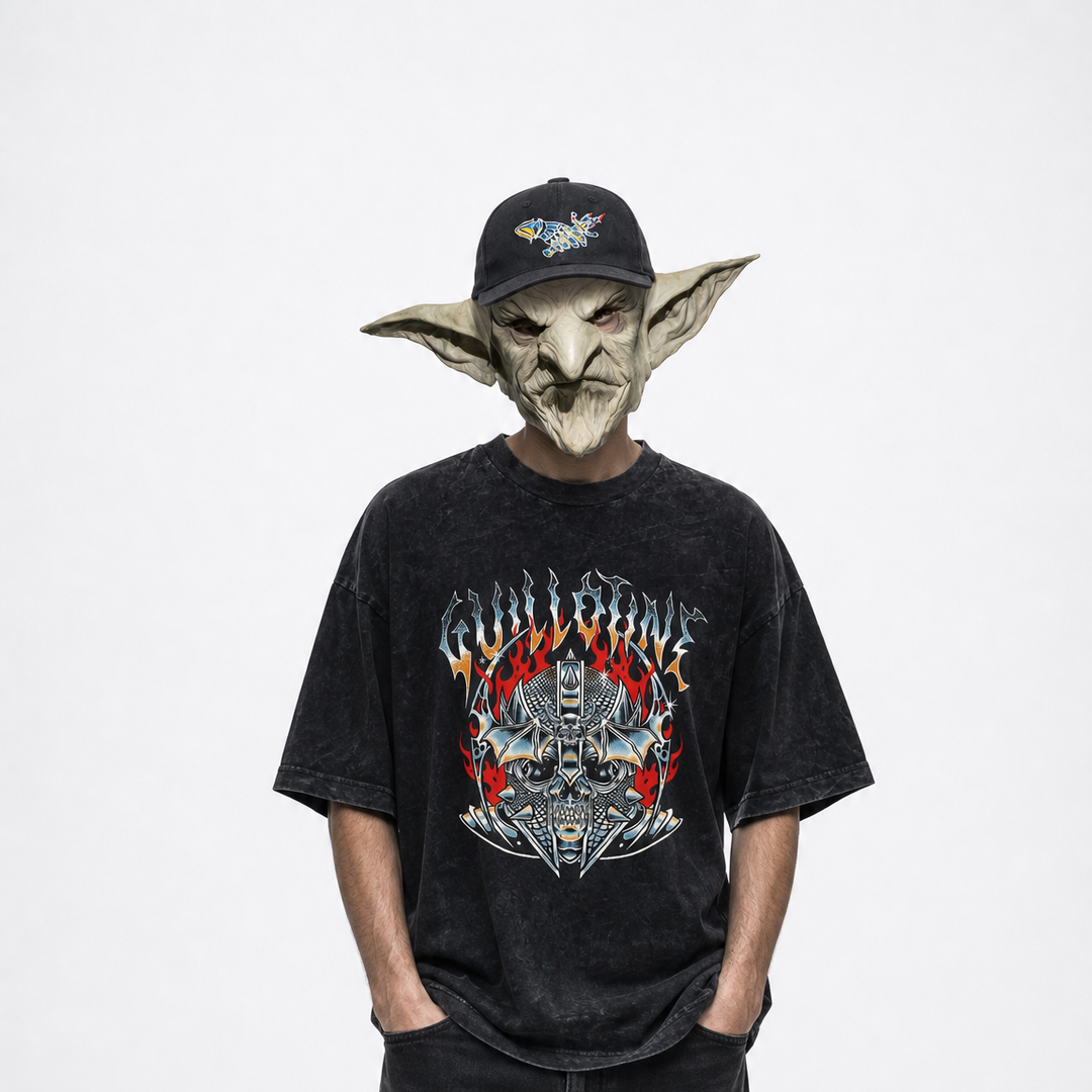 T-shirt Chrome porté, collab Guillotine x Randomland