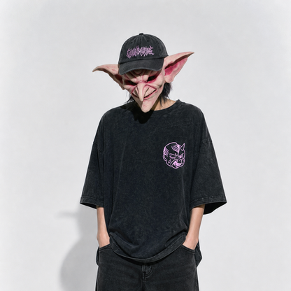 T-shirt Guillotine logo poche Twin Devil porté