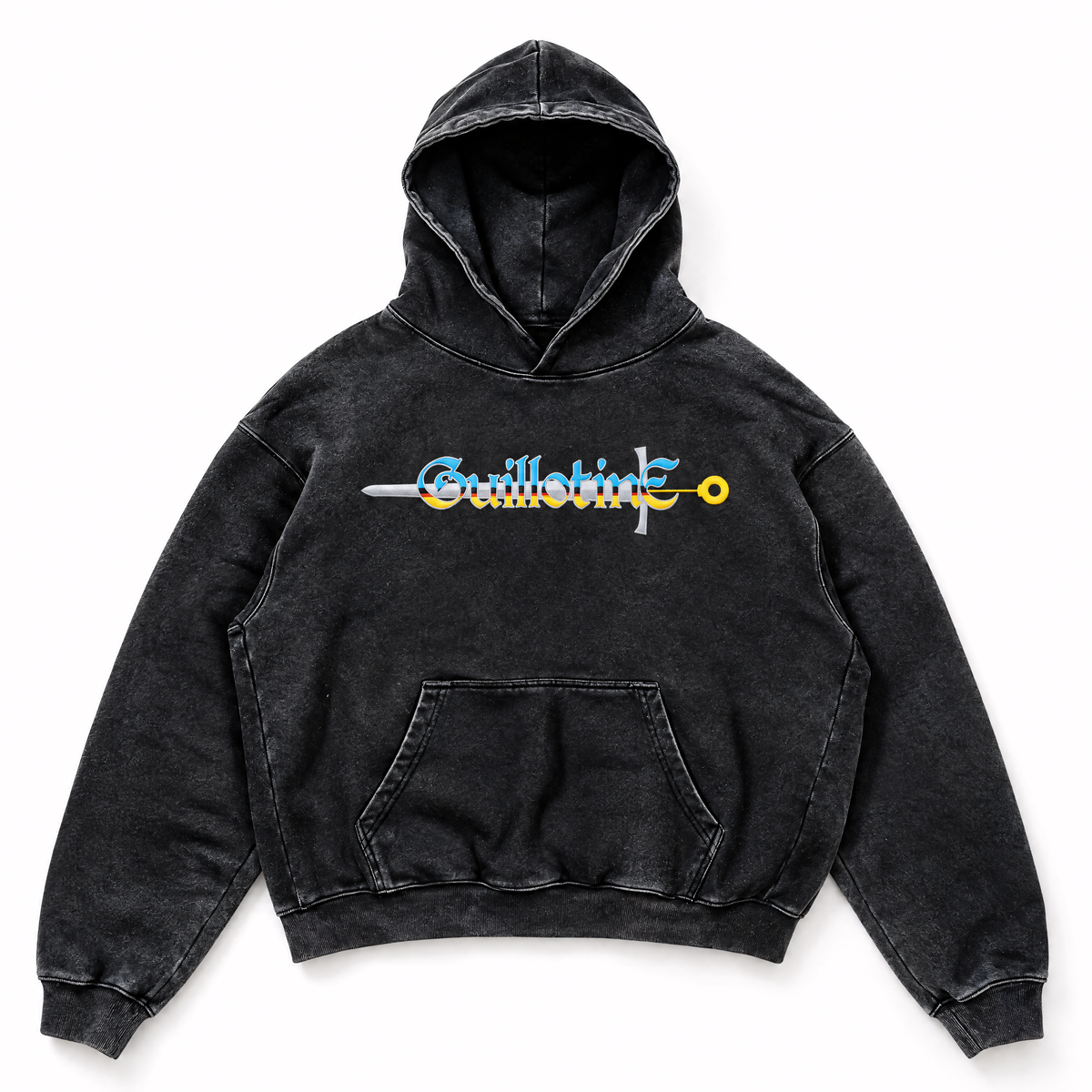 Hoodie oversize Guillotine logo brodé, édition limitée