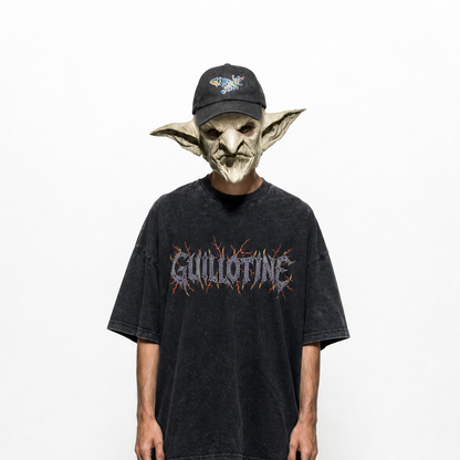 T-shirt Elder Dragon porté, collab Guillotine x Electric Mordor