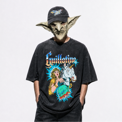 T-shirt Unicorn porté, collab Guillotine x Printed By Rom1