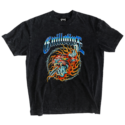 T-shirt oversize Fire Panther, collab Guillotine x Boldest
